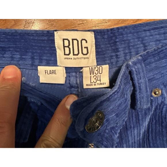BDG Urban Outfitters Women’s Blue Corduroy Flare Pants Size W30L34 - Picture 4 of 7